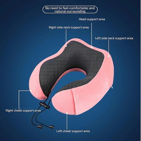 Memory Foam U-shaped Travel Pillow Neck Support Headrest Car Airplane Soft Pillow