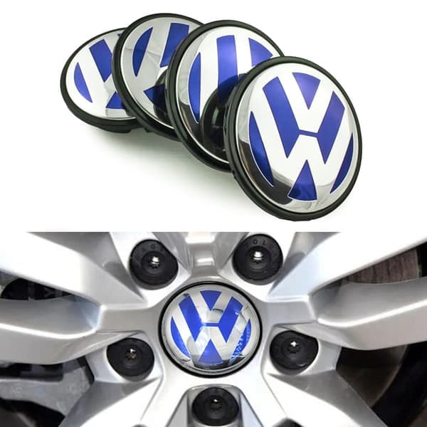 4-Pack - Volkswagen VW Navkapslar/Hjulemblem 65 mm 65 mm