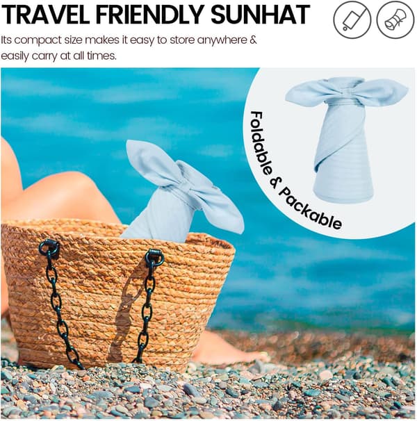 Hatte til kvinder UPF 50+ UV Solbeskyttelse Konvertibel Strandvisirhat_yux Blå Blue