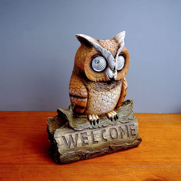 Moderne hjemmeinnredning statuer ugleform solcelle LED-lys hagelampe ugle plenlampe solcelle LED-lamper Kawaii ugle solcellelampe L