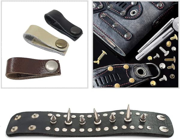Leather Rivet 240 Set 2 Sizes Double Cap Rivets Tubular Metal Rivets