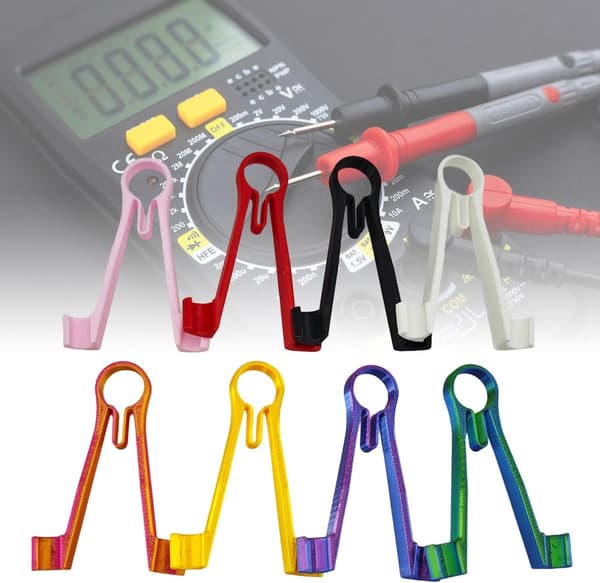 Precision Engineered Multimeter Clamp Holders with Self-Adjusting Mechanism - Suitable for Most ABS Multimeter Probes