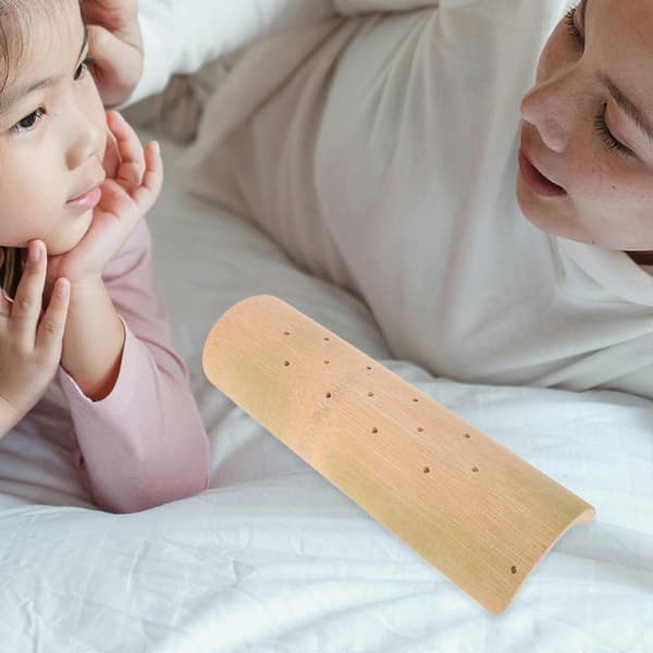 Handgjord beige nackkudde i bambu för spa, andningsbart nackstöd