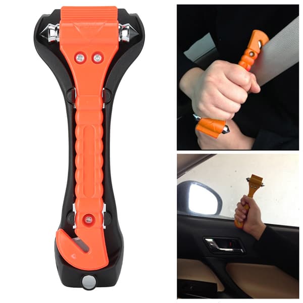 2 in 1 ABS Multifunctional Seatbelt Cutter Emergency Hammer for Car with Bracket for Breaking Windows