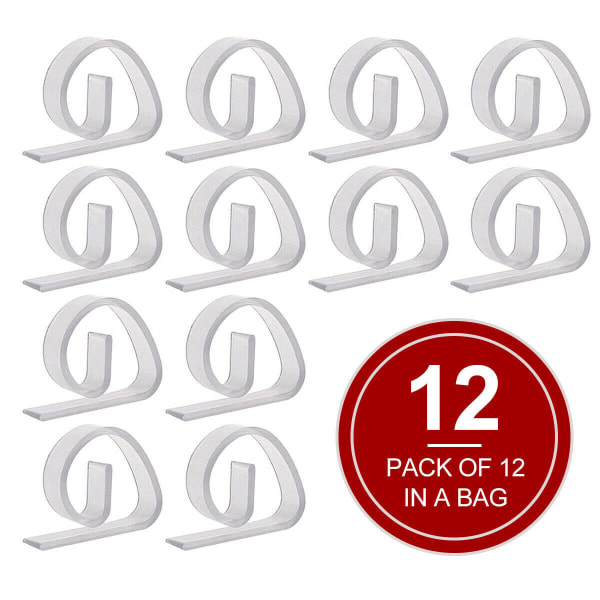 12PCS Tablecloth Holder Clip Portable Durable Clear Plastic ABS