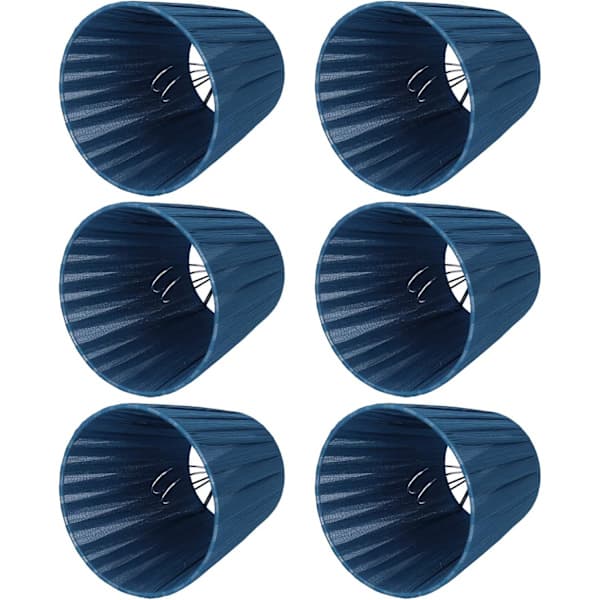 6-pak små stoflampeskærme, sengelampe, lysekrone (mørkeblå) blå blue blue