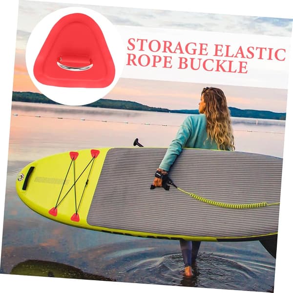 4 stk. kajakktau-ringer av rustfritt stål og PVC elastiske erstatningsspenner D-spenne kompakte støvler tau montering kanoer kajakk surfebrett padling -