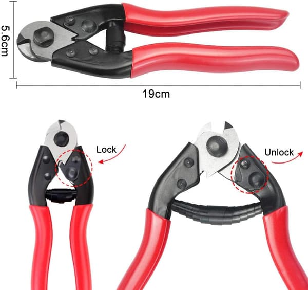 Bike Cable Cutter 190mm Chrome Vanadium Steel Bicycle Cable Cutter