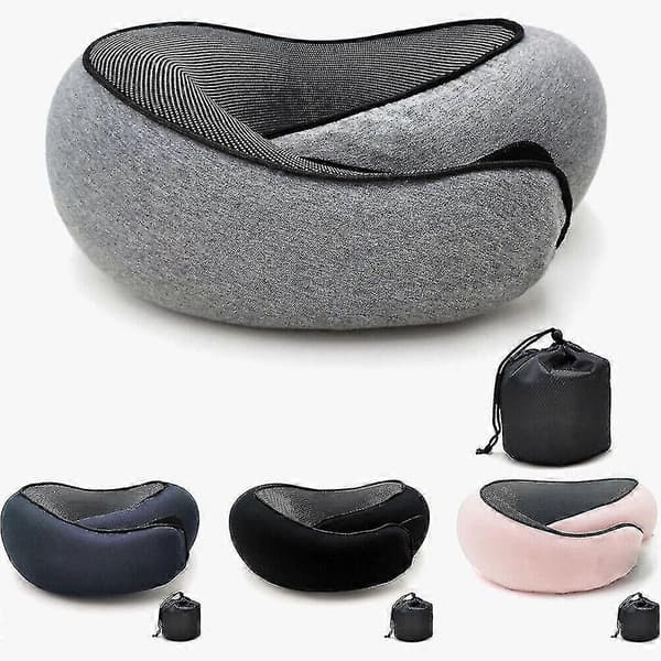 Resenackkudde U-formad minnesbomull Nackkuddar Massage Nackkudde Sovande Flygplanskudde Cervikal Hälsovårdskudde blekgrå pale grey