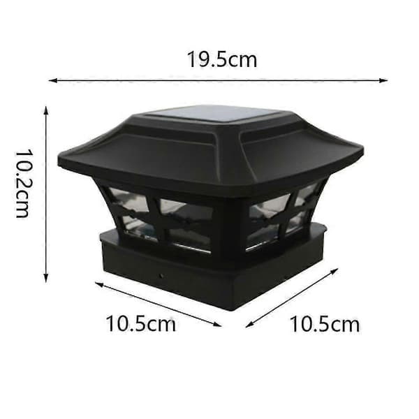 1-pack Solar Outdoor Post Light - Garden Lamp Post Lantern Fence Light LED Lamp