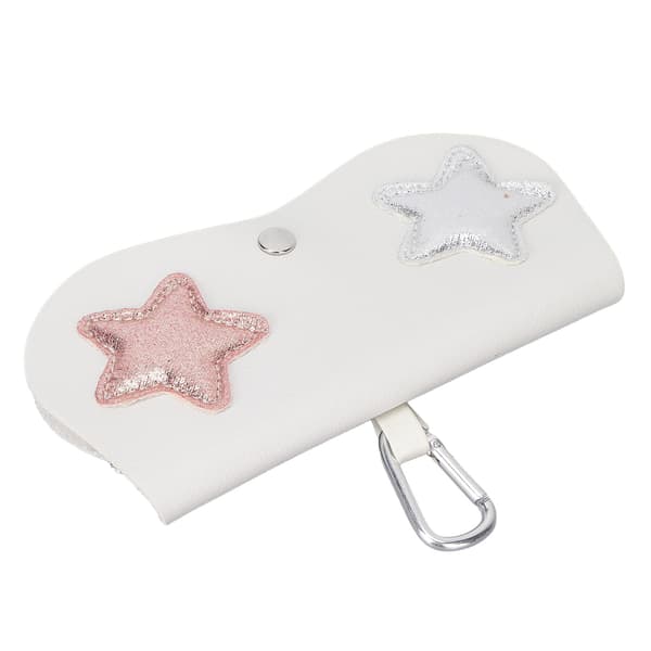 Eyeglass Case Five-Pointed Star Pattern Portable Eyeglass Protection Storage Decoration Bag White