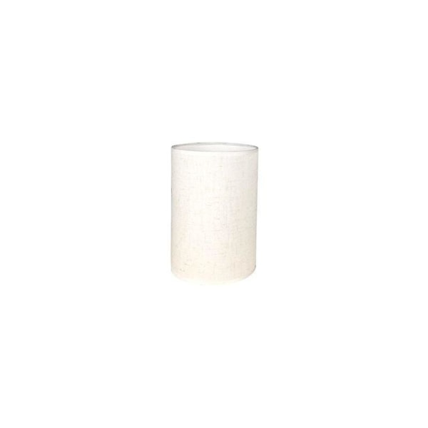 Handgjord cylindrisk lampskärm av linnetyg, för bordslampa, taklampa, golvlampa (vit, diameter 14 cm x höjd 20 cm)