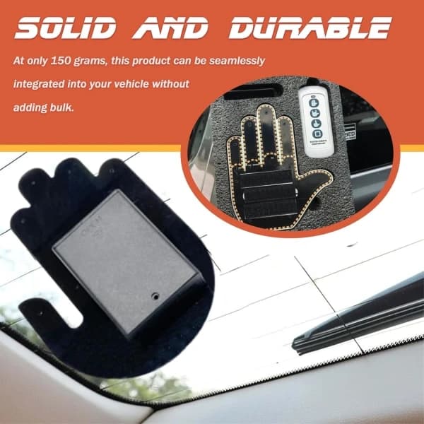 Middle Finger Car Light with Remote Control, Glo Hand Gesture Light, Road Rage Luminous Hand for Car Window, Hand Gesture Light Men