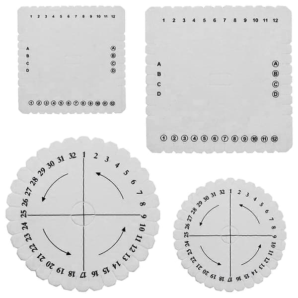 Square Round 4pcs Handmade Kumihimo Disk Foam Disc Braiding Disc for Crafts