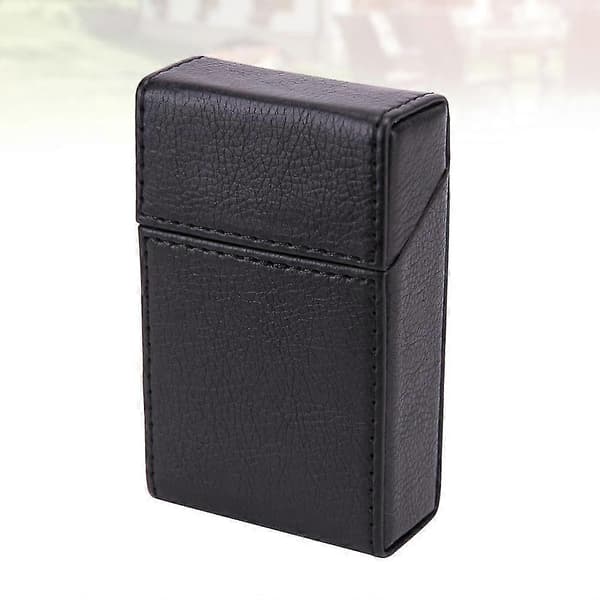 1 pc PU Leather Cigarette Case Premium Business Cigarette Box Portable Cigarette Holder For Men black