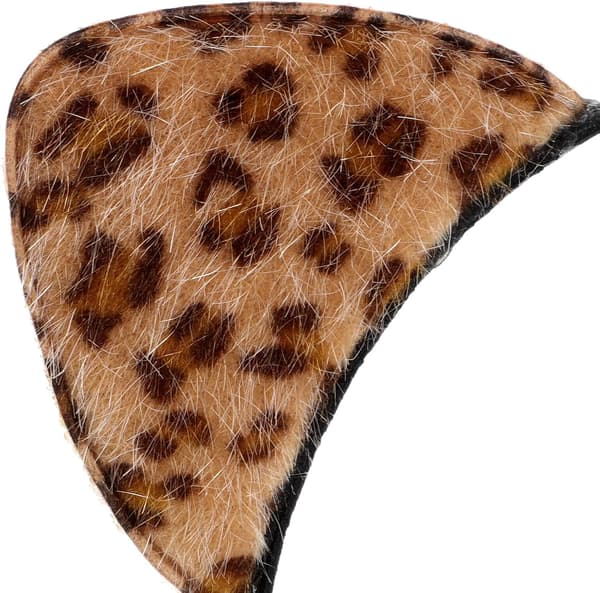 Pannebånd med katteører og leopardmønster, 1 sett i tøy
