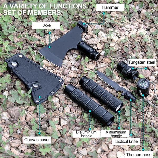 Camping Axe Foldable Portable Multi-tool Kit Axe with Sheath for Outdoor Camping Hiking Backpacking 1.1 1.1