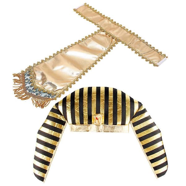 1 sett Halloween Cosplay Farao Hatt Egyptisk Hodeplagg Cosplay Midjebelte Kostyme
