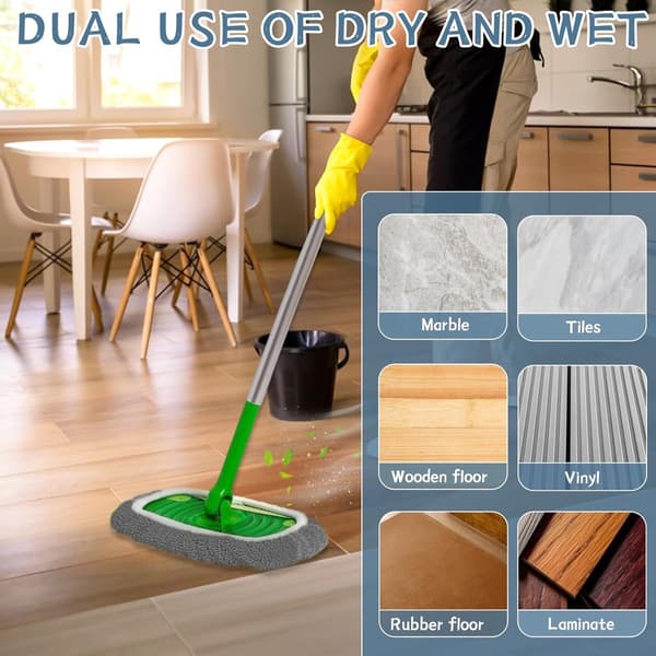 8-pak mikrofiberklude moppepuder til alle gulve Genanvendelige Swiffer Sweeper Mopper Refills mikrofibermoppepuder