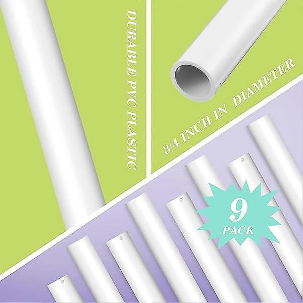 9 stk. kopp-tørkearm erstatning 3/4 tommer PVC-rør koppholder stativrør