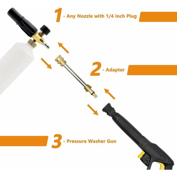 Högtryckstvättadapter, 1/4\" snabbkoppling, högtryckstvättkopplingar, pistol och högtryckstvättadapter, kompatibel med Nilfisk gammal typ