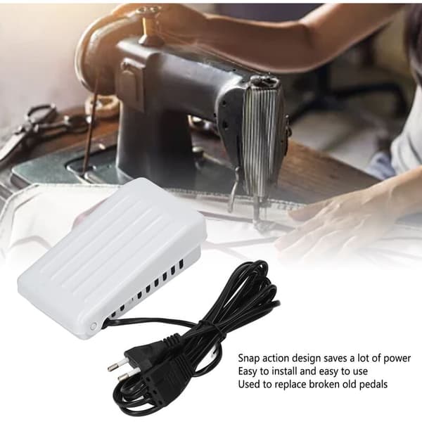 Electric Sewing Machine Foot Pedal Electronic Foot Pedal 220V with Cord Universal Variable Speed Control Foot Control Home Sewing Machine (EU Plug)