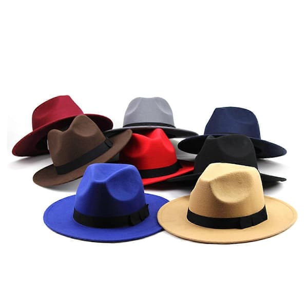 Classic Unisex Structured Wool Fedora Hat for Men and Women (Black)