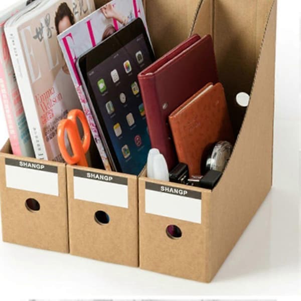 1 Set File Document Storage Rack Desktop Bookshelf Office Files Book Stand