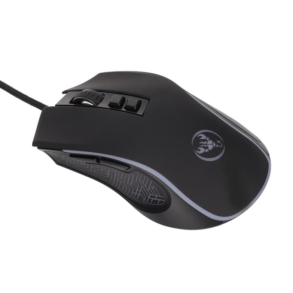 Mekanisk mus Farverig glans Justerbar 3600 dpi RGB Ergonomisk kablet gamingmus til bærbare computere Sort