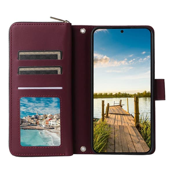 Samsung Galaxy A17 5G Etui med 9 kortpladser, håndledsrem, PU-læder pung-etui-FA-