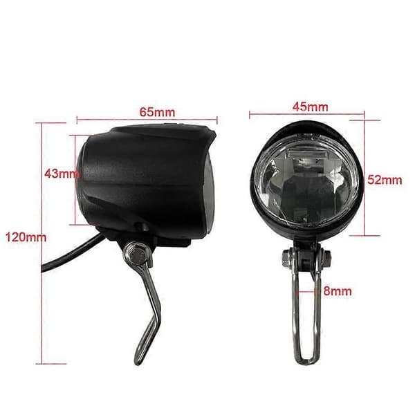 Elcykel 36V 48V Forlygte Baglygte Bageste Advarselslys LED Natforlygte