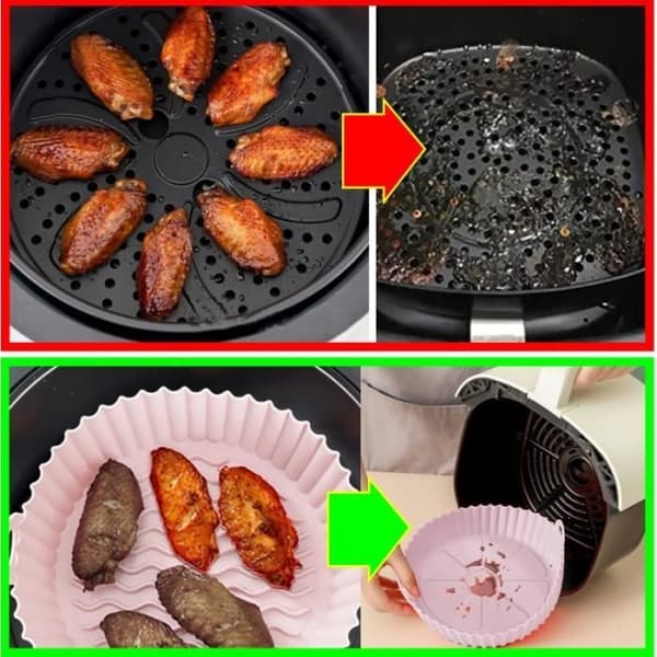 Airfryer Accessories - Silicone Mold - 2 Pieces - 21 cm - Reusable - Pink