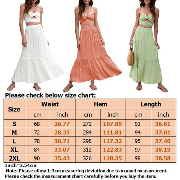 Women's A-line Long Skirt with Flowing Skirts White White XL