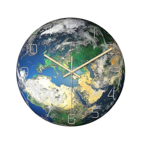 Luminous Earth Wall Clock Acrylic Material Silent Home Decor Wall Clock