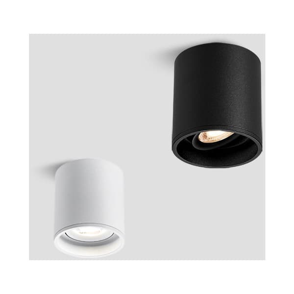 Topp LED-spotlight Flad Justerbar Ramme Topp LED-loftlampe 220V Rund 3W Sort