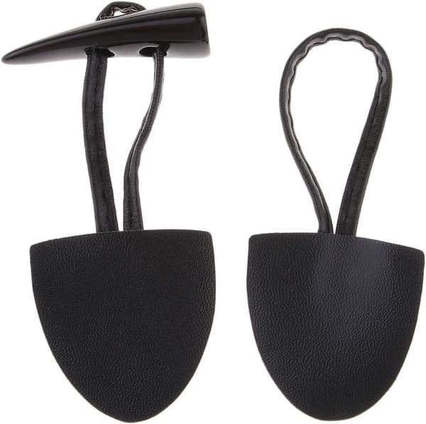 6 par knapper i sort, 16x4 cm Toggle Horn Duffle-knapper til B A A