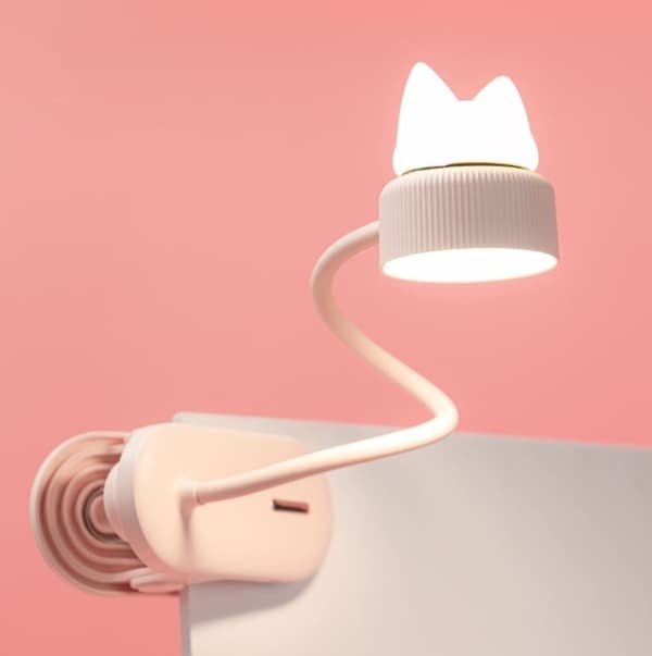 Flexible Pink with Original Night Light/With USB Rechargeable Battery/LED Reading Lamp Reading Lamp for Desk, Bed, Nightstand - Lightweight, Practical -