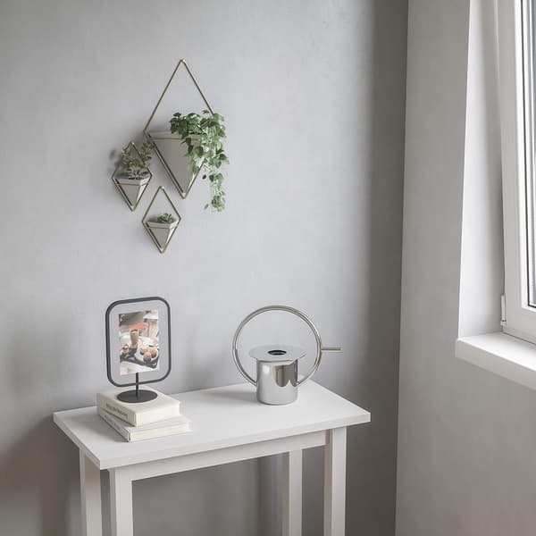 Hängande planter och geometrisk väggdekor för små växter, suckul