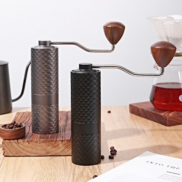 Manuell Kaffeekvern, Bærbar Håndkaffe Kvern med Rustfritt Stål Burr, Håndholdt Burr Kaffe Kvern med Justerbar Grovhet Innstilling for Espresso Fransk Presse Drypp Kaffe