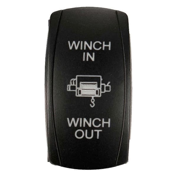 2 pcs 7-Pin Momentary Rocker Switch Winch In Winch Out 12V ON-OFF-ON LED Light - Red & Green.