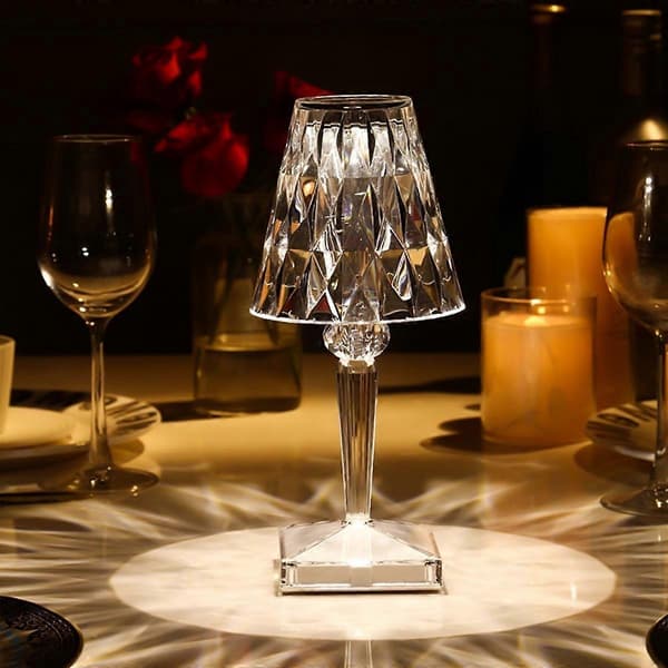 Diamant Bordlampe Krystal LED Bar Bordlampe Genopladelig Touch Sensor Dæmpbar Sengelampe til Be