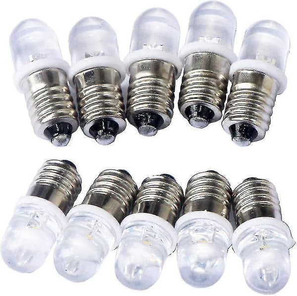 10 stk. E10 12V Spot LED-pærer Varm hvid