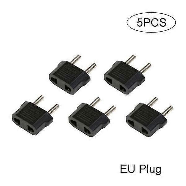 5 stk. 110V til 220V Konverteringsadapter Stik Rejseadapter Konverter EU Stik EU Plug