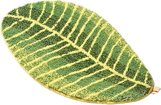 Leaf Mat, Non-Slip Bathroom Mat, Microfiber Fluffy Bathroom Mat, Absorbent, Machine Washable, Kitchen Mat, Doormat