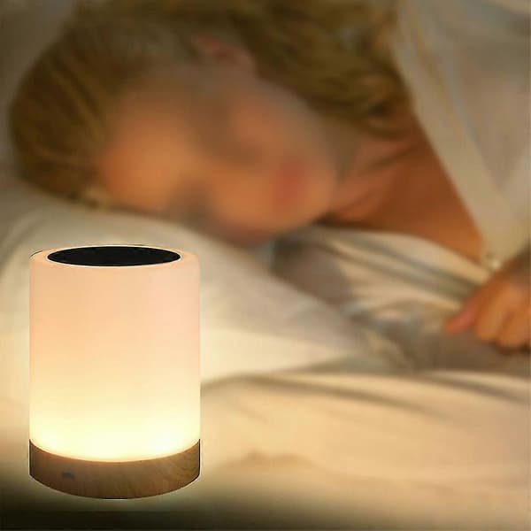 6 farver USB LED Natlampe Sengebord Touch Dæmpbar Lampe
