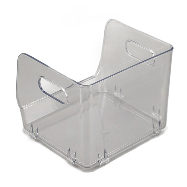 Office Storage Holder Transparent Stackable Design Waterproof Dustproof Double Handles PET Storage Container Small Transparent White