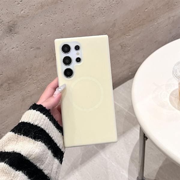 S25 Ultra Phone Case, Drop-Proof Silicone Case (Light Yellow)