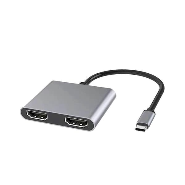 4-i-1 Type C til Dobbel HDMI-kompatibel Forlengelsessplitter PD USB HUB