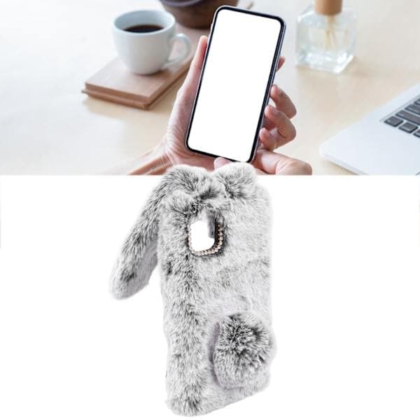 Cute Rabbit Ear Plush Case Soft Grey Rabbit Ear Case for iPhone 11