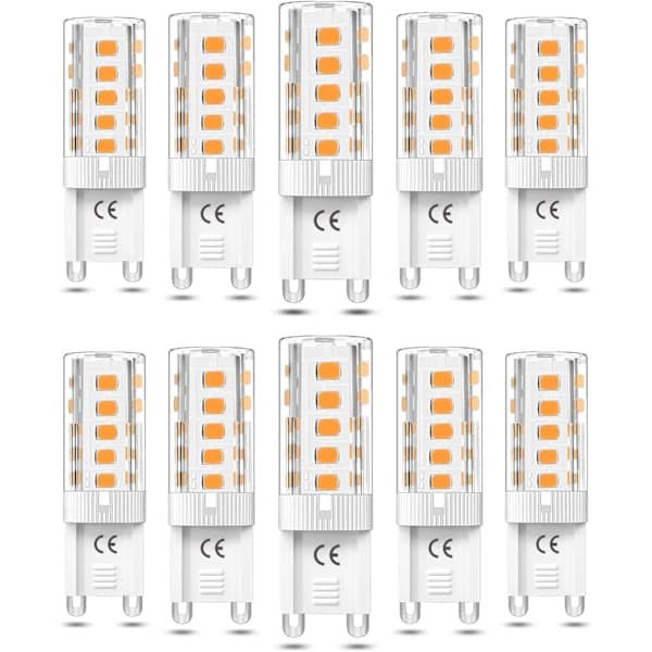 10-pack G9 LED-lampor dimbara 3W varmvit 3000K 50W halogenekvivalent för hembelysning AC110/220V